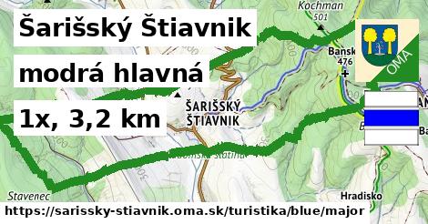 Šarišský Štiavnik Turistické trasy modrá hlavná