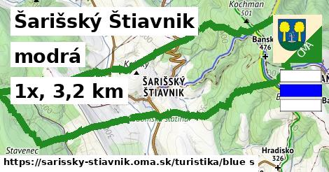 Šarišský Štiavnik Turistické trasy modrá 