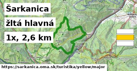 Šarkanica Turistické trasy žltá hlavná