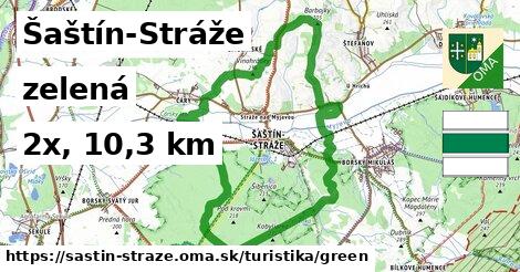 Šaštín-Stráže Turistické trasy zelená 