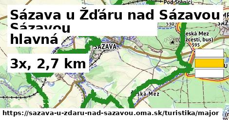 Sázava u Žďáru nad Sázavou Turistické trasy hlavná 