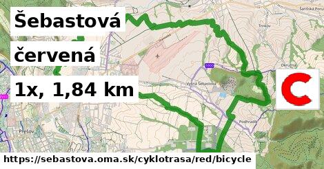 Šebastová Cyklotrasy červená bicycle