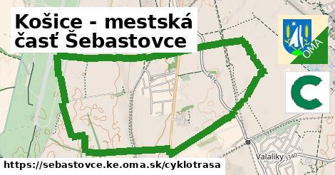 Košice - mestská časť Šebastovce Cyklotrasy  