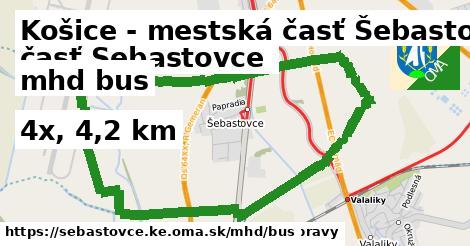 Košice - mestská časť Šebastovce Doprava bus 