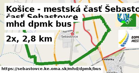 Košice - mestská časť Šebastovce Doprava dpmk bus