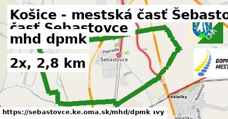 Košice - mestská časť Šebastovce Doprava dpmk 