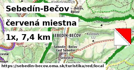 Sebedín-Bečov Turistické trasy červená miestna