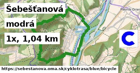 Šebešťanová Cyklotrasy modrá bicycle