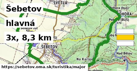 Šebetov Turistické trasy hlavná 