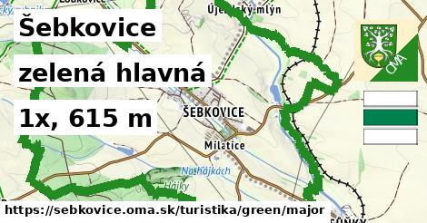 Šebkovice Turistické trasy zelená hlavná