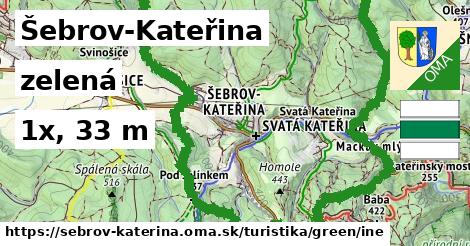 Šebrov-Kateřina Turistické trasy zelená iná