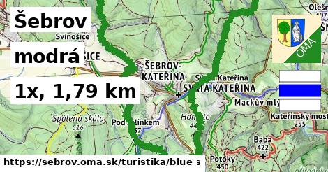Šebrov Turistické trasy modrá 