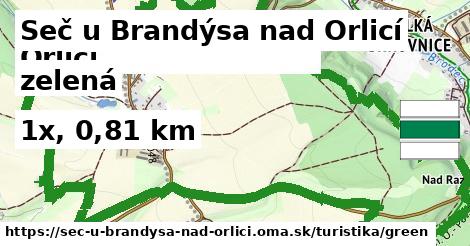 Seč u Brandýsa nad Orlicí Turistické trasy zelená 