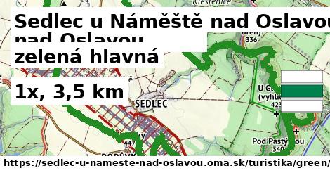 Sedlec u Náměště nad Oslavou Turistické trasy zelená hlavná