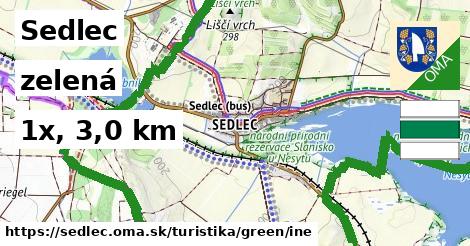 Sedlec Turistické trasy zelená iná