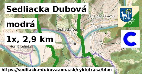 Sedliacka Dubová Cyklotrasy modrá 