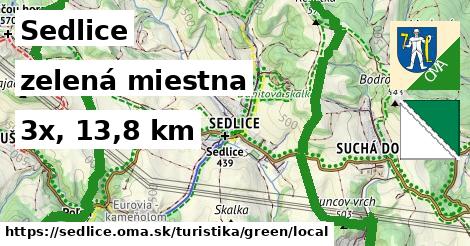 Sedlice Turistické trasy zelená miestna