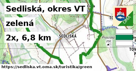 Sedliská, okres VT Turistické trasy zelená 