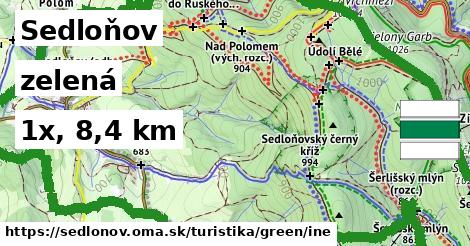 Sedloňov Turistické trasy zelená iná