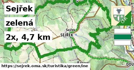 Sejřek Turistické trasy zelená iná