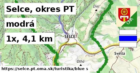 Selce, okres PT Turistické trasy modrá 