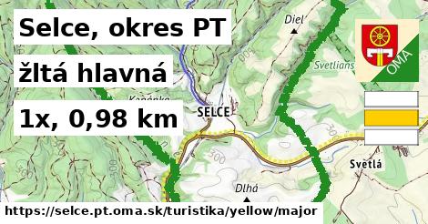 Selce, okres PT Turistické trasy žltá hlavná