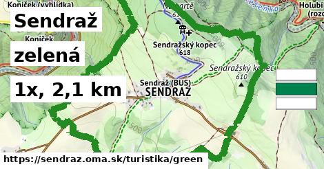 Sendraž Turistické trasy zelená 