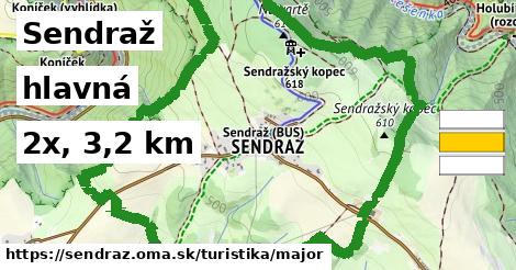 Sendraž Turistické trasy hlavná 