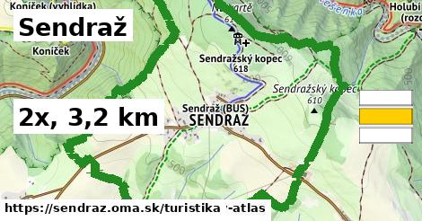 Sendraž Turistické trasy  