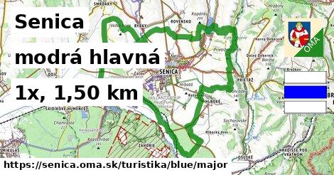 Senica Turistické trasy modrá hlavná