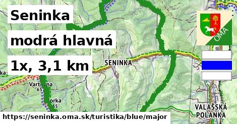 Seninka Turistické trasy modrá hlavná
