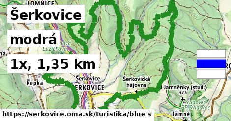 Šerkovice Turistické trasy modrá 