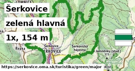 Šerkovice Turistické trasy zelená hlavná