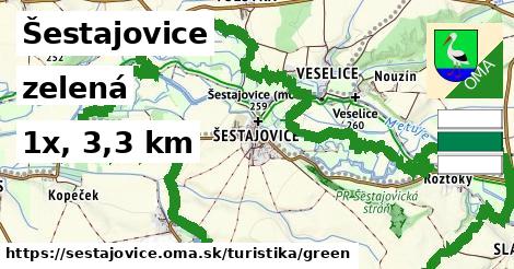 Šestajovice Turistické trasy zelená 
