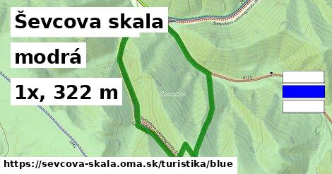 Ševcova skala Turistické trasy modrá 