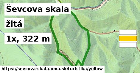 Ševcova skala Turistické trasy žltá 