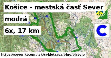 Košice - mestská časť Sever Cyklotrasy modrá bicycle