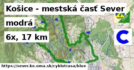 Košice - mestská časť Sever Cyklotrasy modrá 