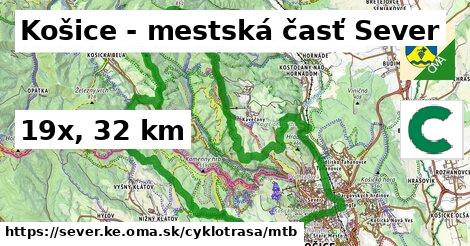 Košice - mestská časť Sever Cyklotrasy mtb 