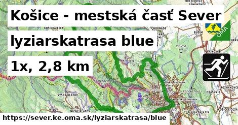 Košice - mestská časť Sever Lyžiarske trasy modrá 