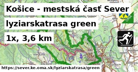 Košice - mestská časť Sever Lyžiarske trasy zelená 