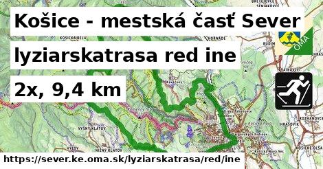 Košice - mestská časť Sever Lyžiarske trasy červená iná