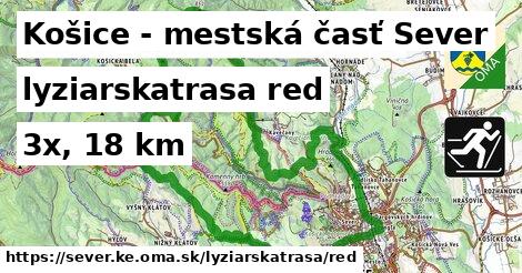 Košice - mestská časť Sever Lyžiarske trasy červená 