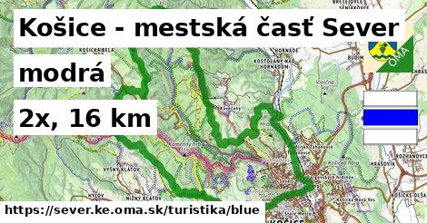 Košice - mestská časť Sever Turistické trasy modrá 