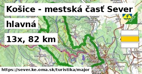 Košice - mestská časť Sever Turistické trasy hlavná 