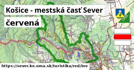 Košice - mestská časť Sever Turistické trasy červená iná