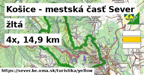 Košice - mestská časť Sever Turistické trasy žltá 