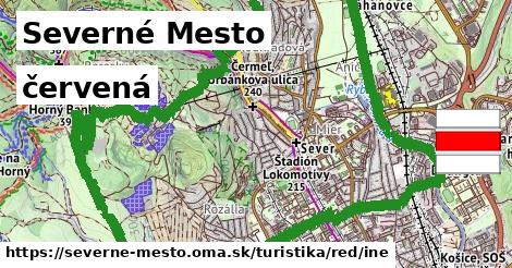 Severné Mesto Turistické trasy červená iná