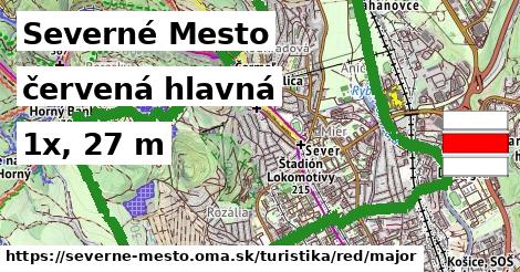 Severné Mesto Turistické trasy červená hlavná