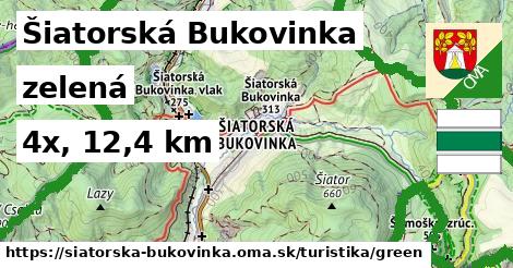 Šiatorská Bukovinka Turistické trasy zelená 